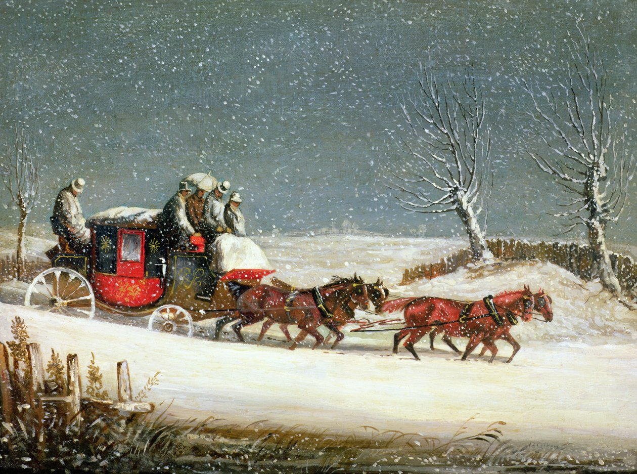 Die königliche Post im tiefen Schnee von Samuel Henry Alken