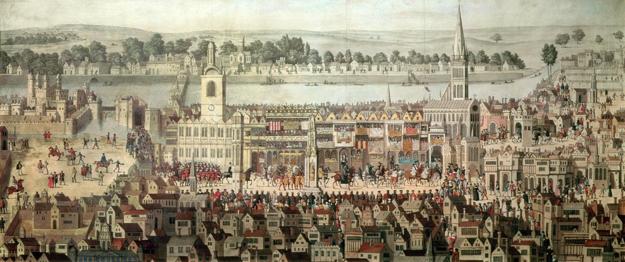 Die Krönungsprozession von König Edward VI. im Jahr 1547 von Samuel Hieronymous Grimm