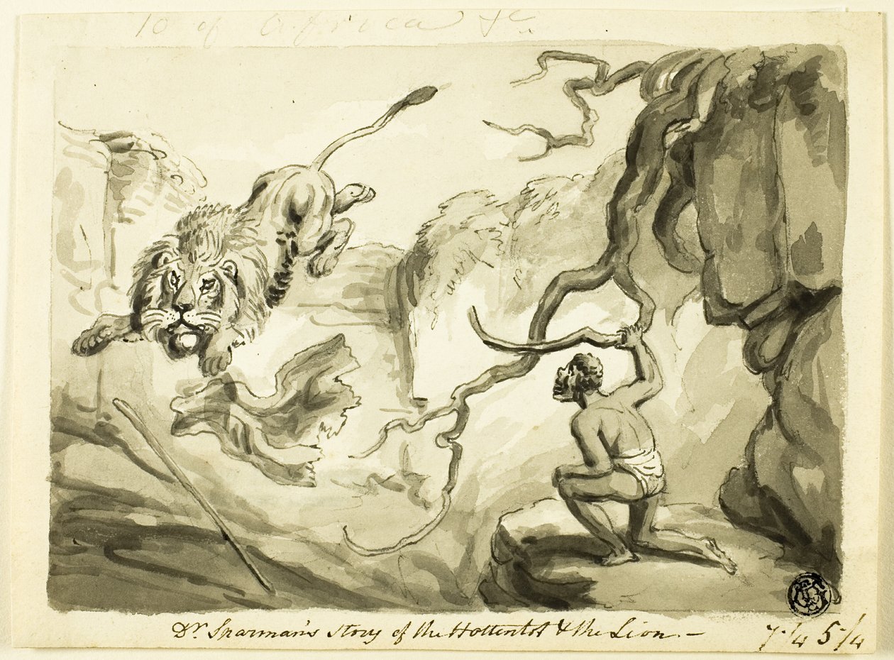 Dr. Sparmans Geschichte vom Hottentotten und dem Löwen von Samuel Howett