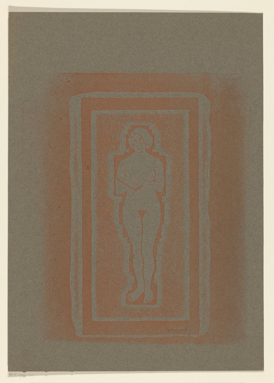 Nackt mit Buch oder Steinplatte in der Hand von Samuel Jessurun de Mesquita (signed by artist)