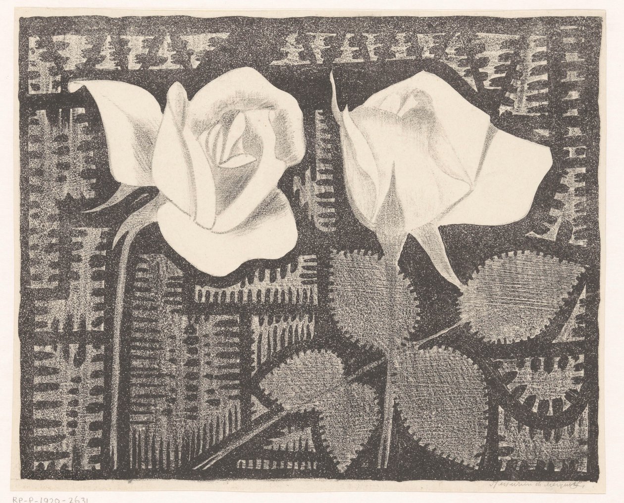 Zwei Rosen von Samuel Jessurun de Mesquita (signed by artist)
