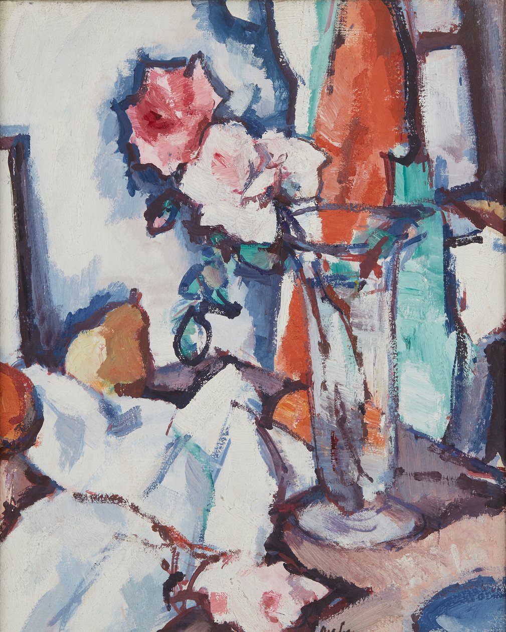 Stillleben mit Rosen und Birne von Samuel John Peploe