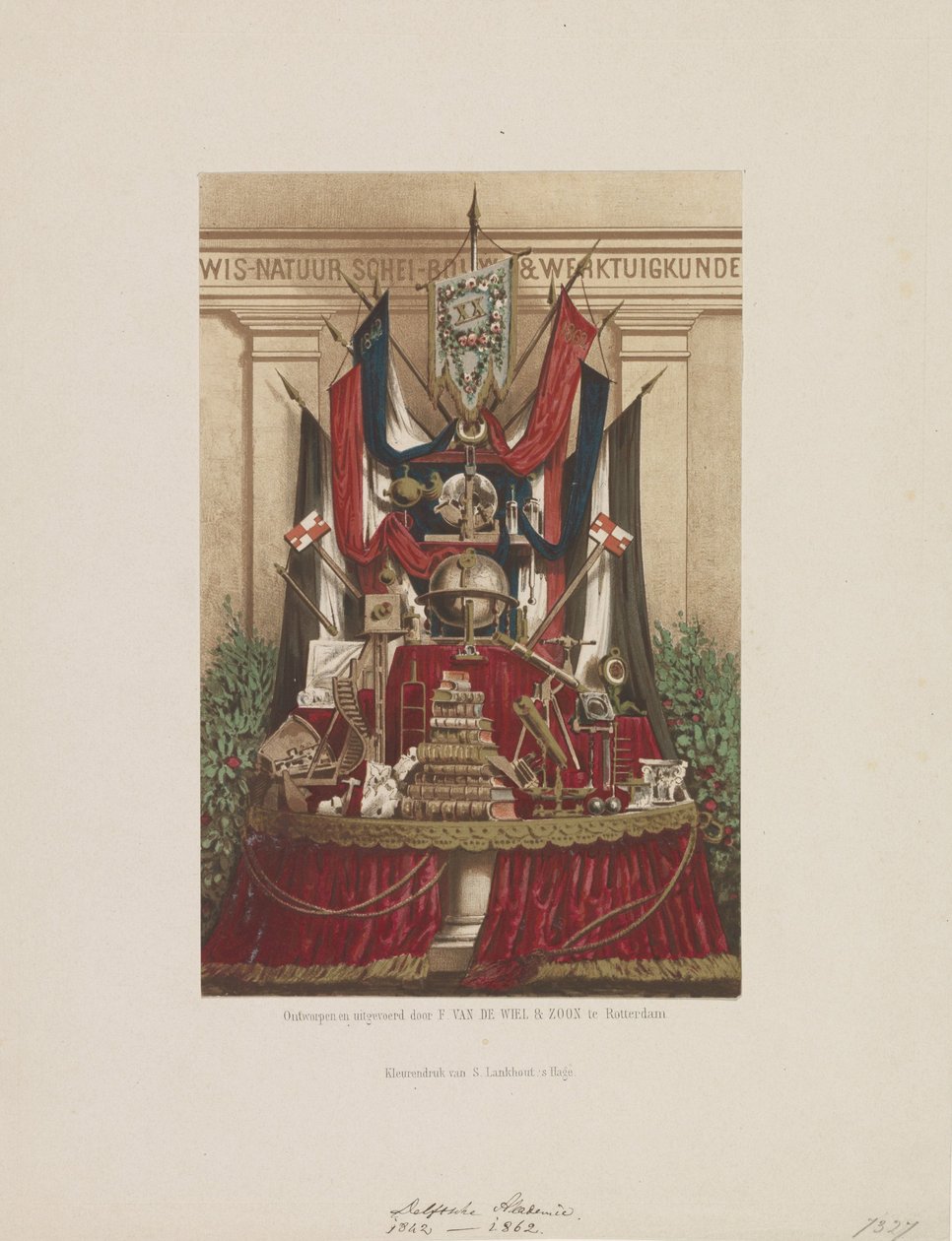 Trophäe zur Feier des zwanzigjährigen Bestehens der Delfter Akademie, 1862 von Samuel Lankhout