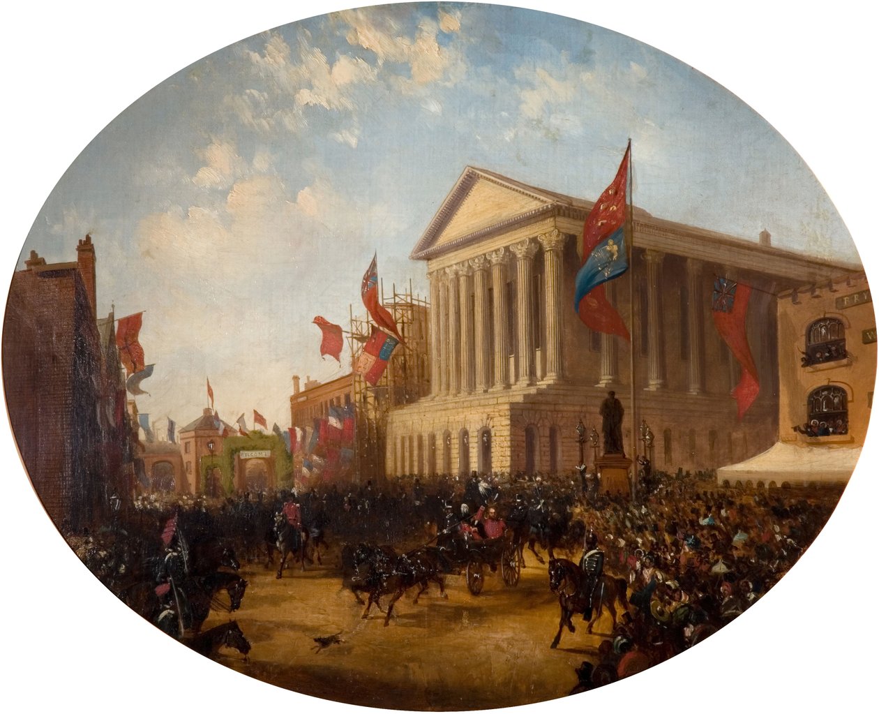 Der Herzog von Cambridge verlässt das Rathaus, Birmingham, 1857 von Samuel Lines
