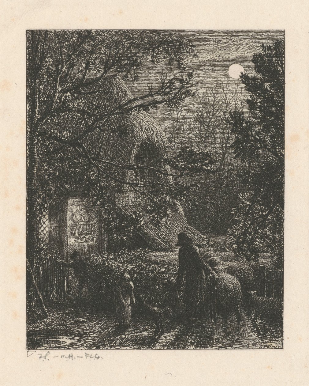 Weihnachten oder Das Einstallen des letzten Schafes von Samuel Palmer
