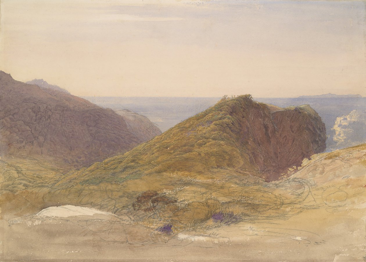An der Nordküste von Devon, Lundy Island in der Ferne, ca. 1835 von Samuel Palmer
