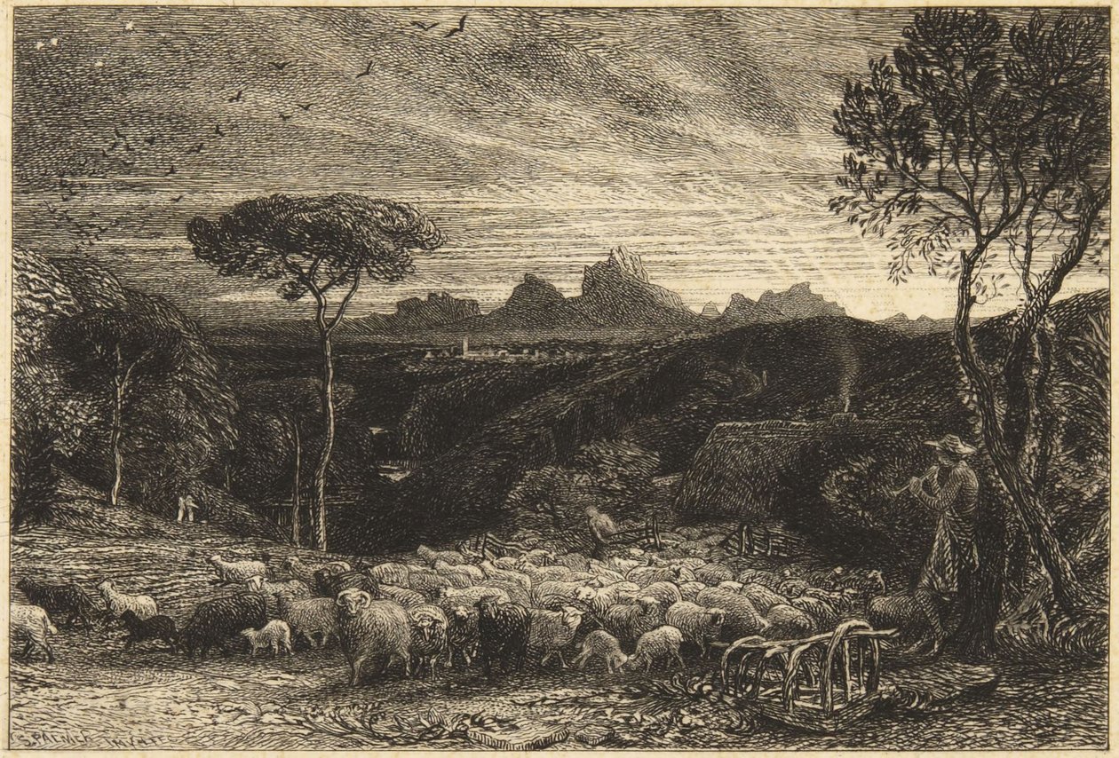 „Öffnung des Pferchs“ oder „Früher Morgen“ von Samuel Palmer