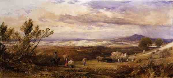 Das Kornfeld, bewölkter Morgen von Samuel Palmer
