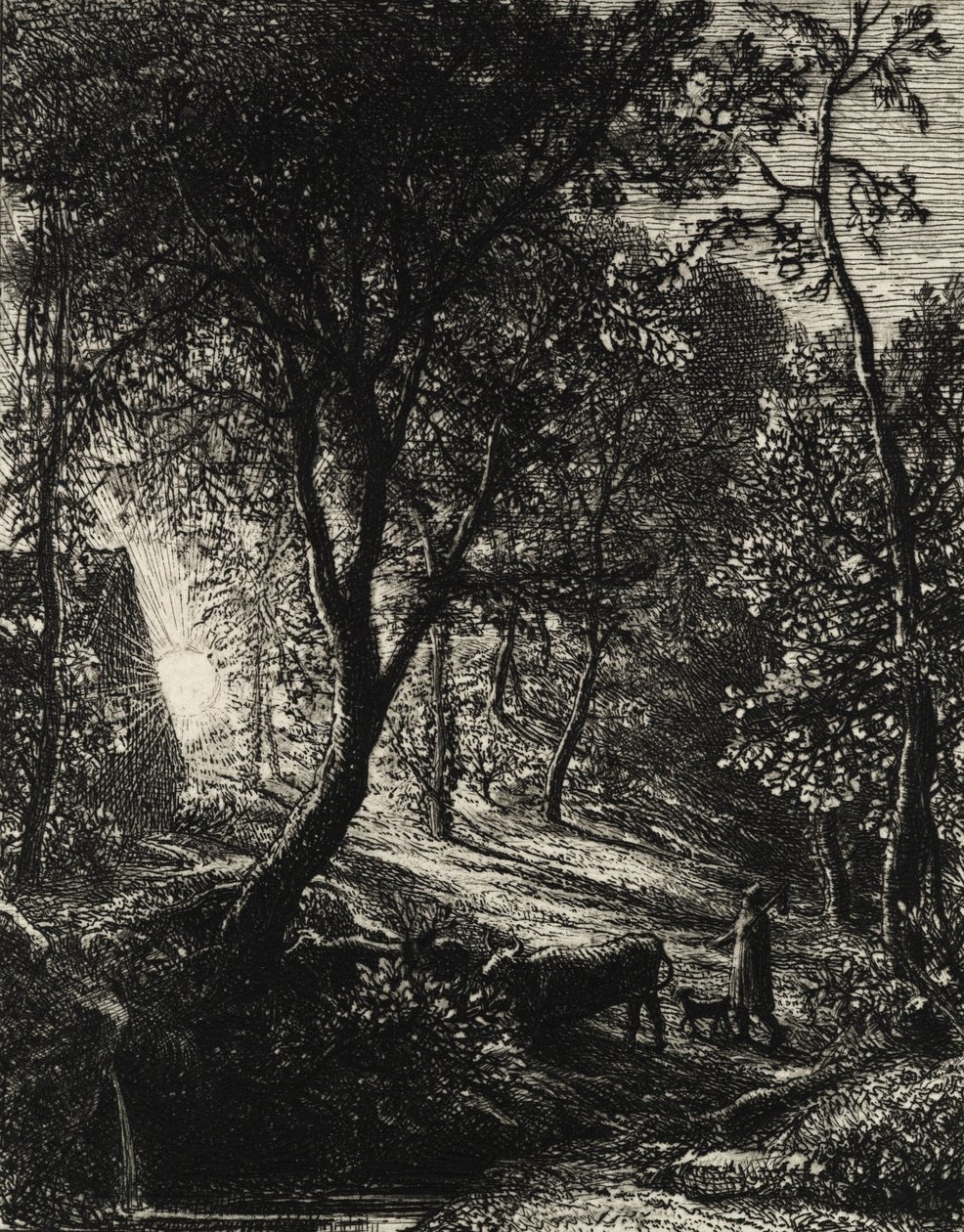 Das Hirtenhaus oder Sonnenuntergang, 1850 von Samuel Palmer