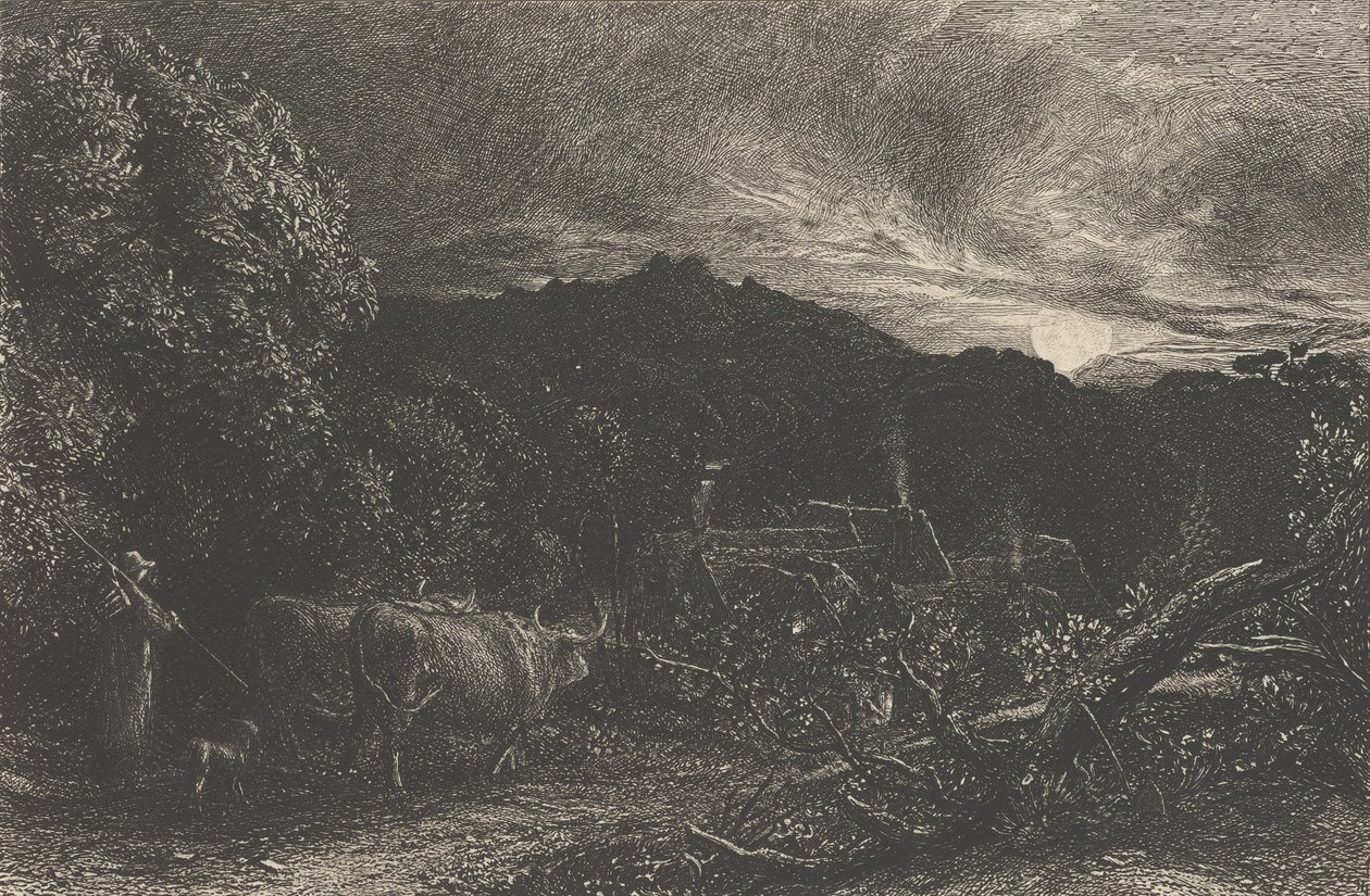 Der müde Pflüger oder Der Hirte oder Tardus Bubulcus von Samuel Palmer