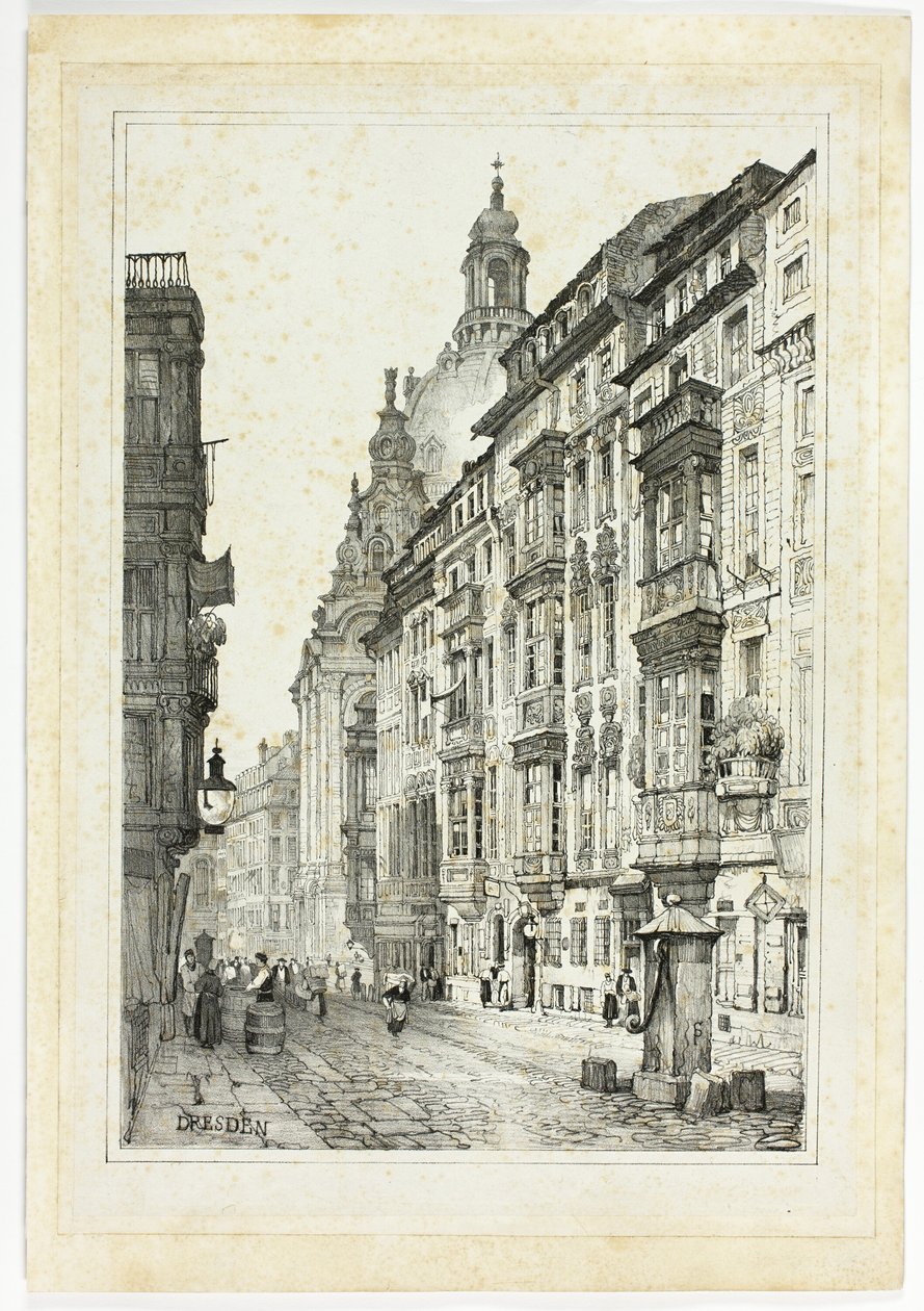 Dresden, aus Faksimiles von Skizzen aus Flandern und Deutschland von Samuel Prout