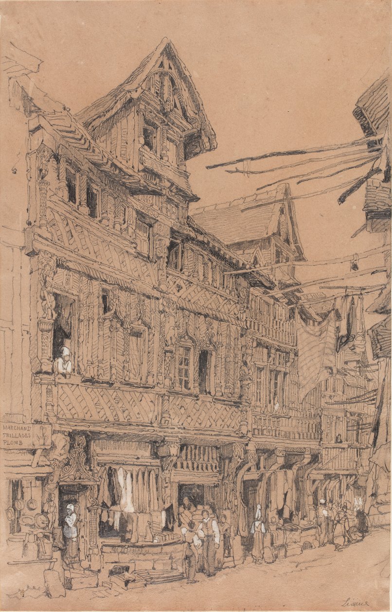 Alte Straße in Lisieux, ca. 1820 von Samuel Prout