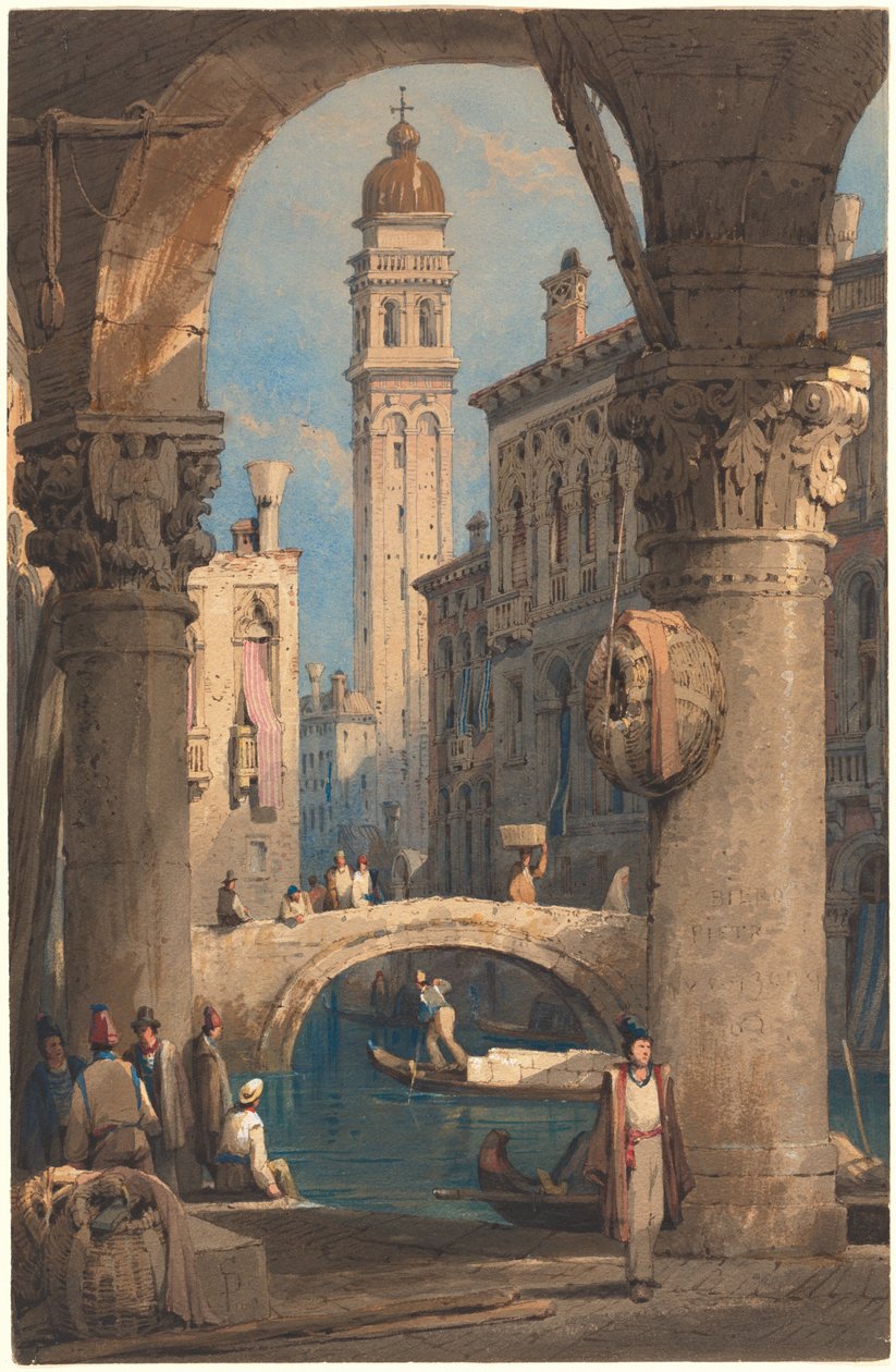 San Giorgio dei Greci, von einer Arkade aus gesehen von Samuel Prout