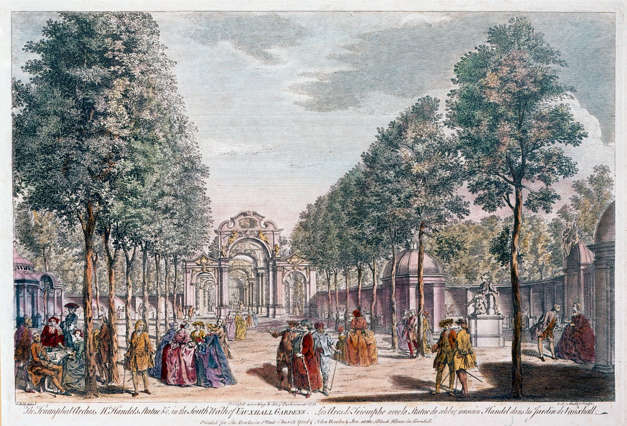 Vauxhall Gardens (gestochen von Johann Sebastian Müller) von Samuel Wale