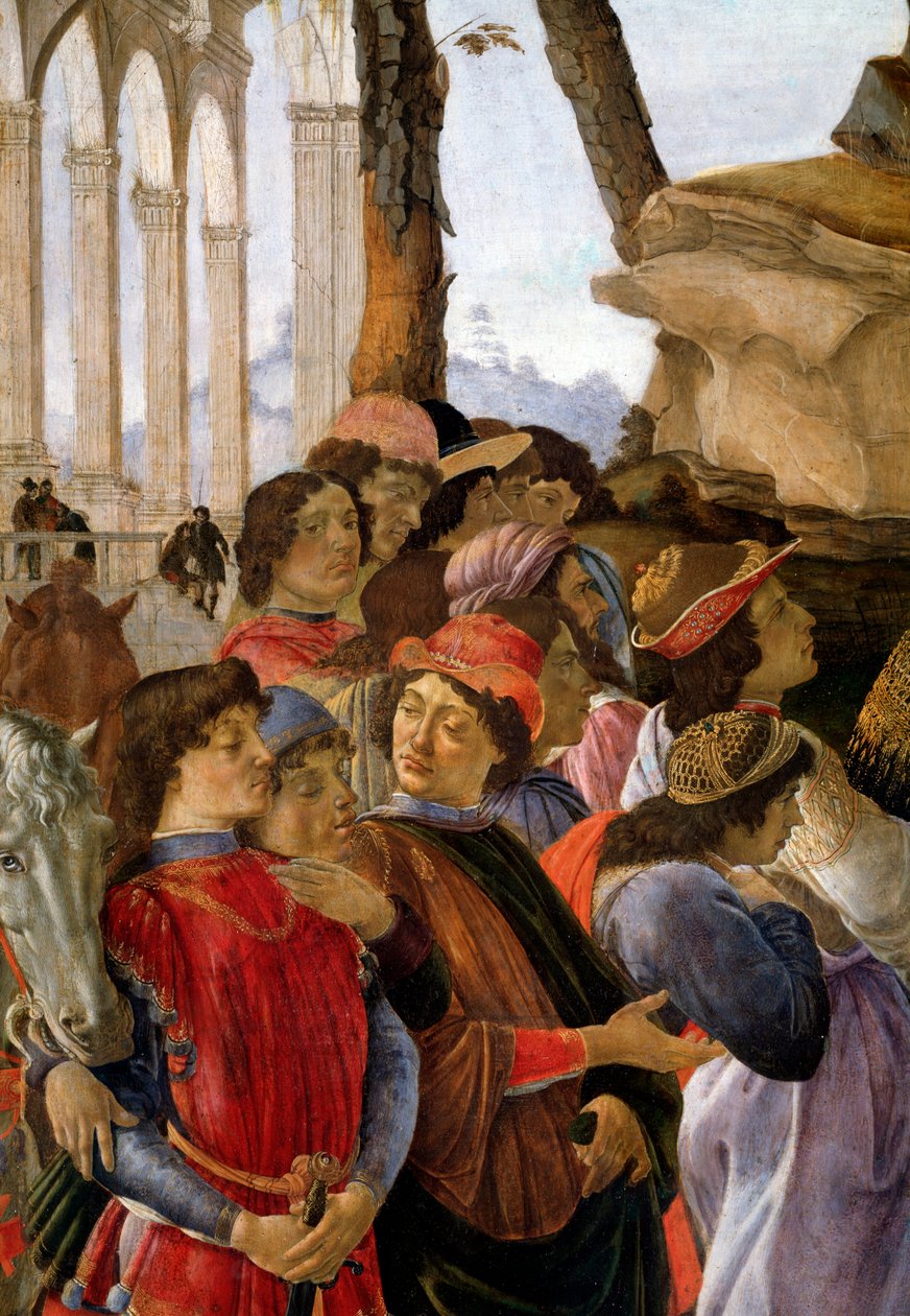 Die Anbetung der Könige (Detail) von Sandro Botticelli