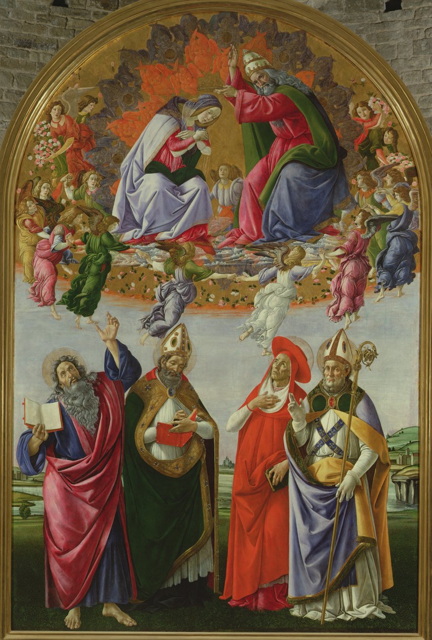 Krönung der Jungfrau (San Marco Altarbild), 1490-92 von Sandro Botticelli