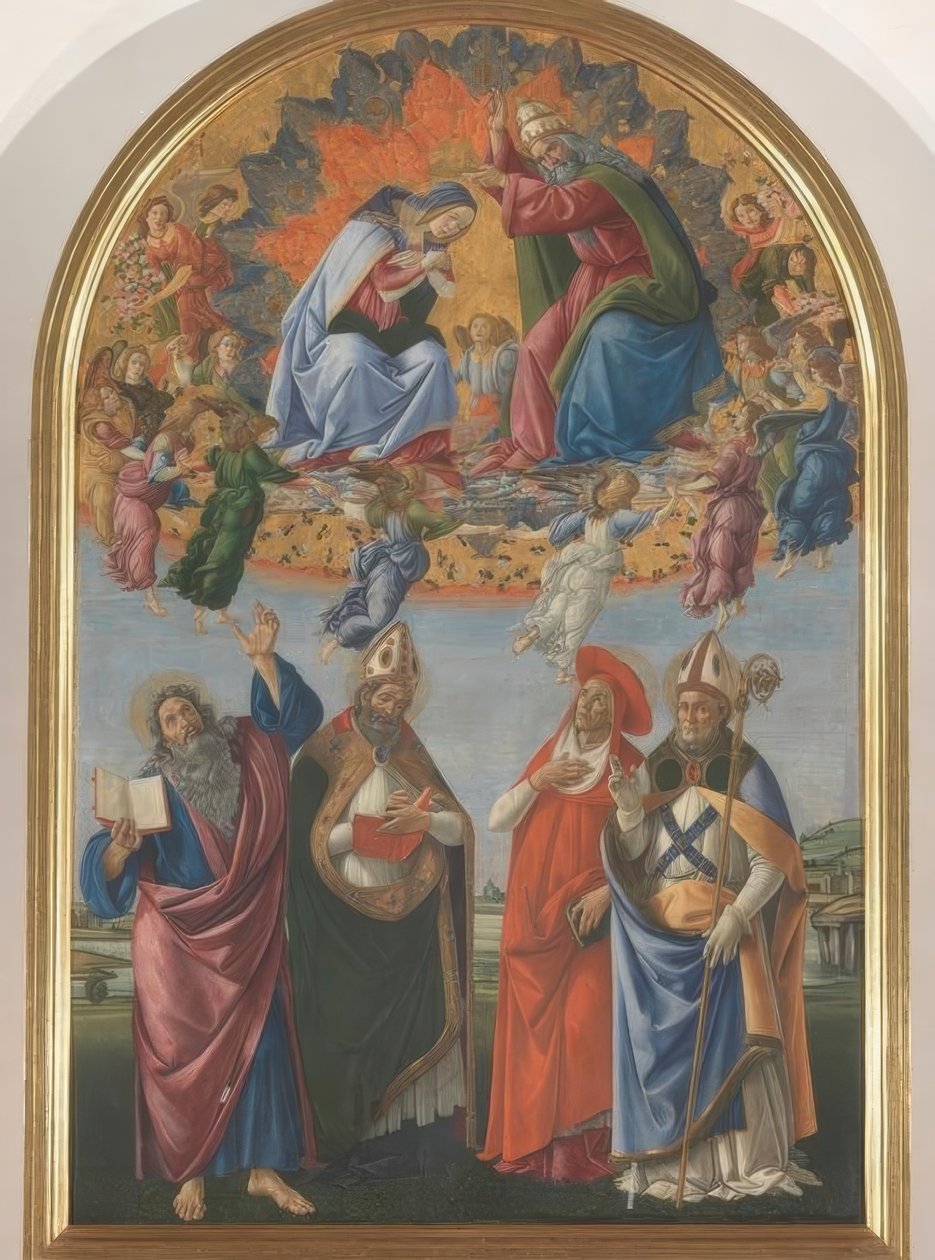 Krönung Mariä mit vier Heiligen von Sandro Botticelli