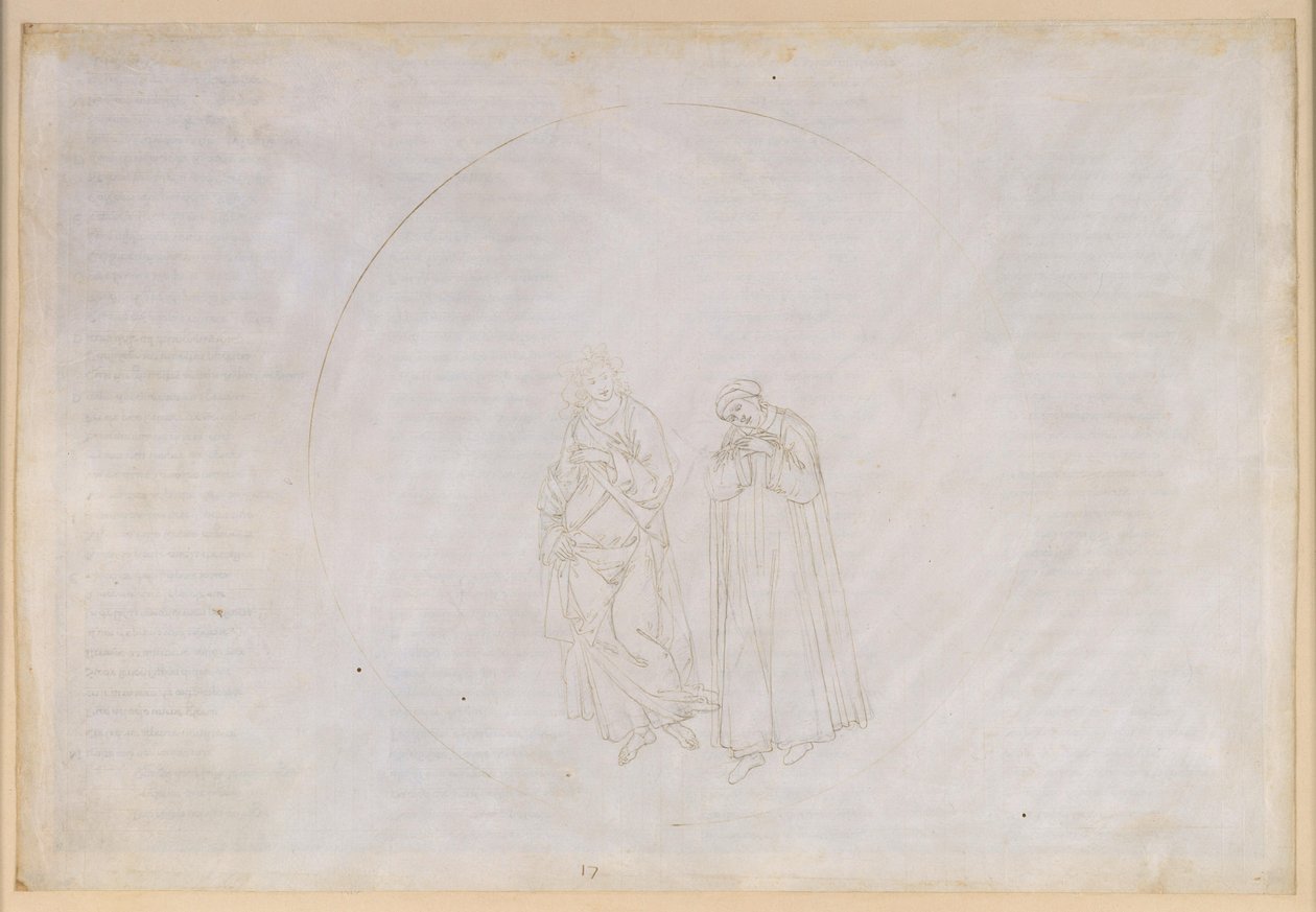 La Divina Commedia, Paradiso XVII. Fünfte Planetensphäre (Himmel des Mars): Cacciaguida prophezeit Dante das Exil, aber auch ewigen Nachruhm von Sandro Botticelli