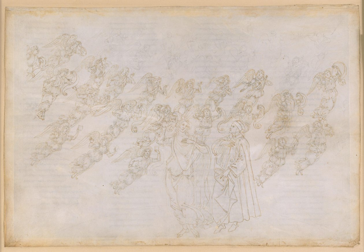 Die Göttliche Komödie, Paradiso XXIX. Neunte Sphäre: Beatrice belehrt Dante über Erschaffung und Wesen der Engel von Sandro Botticelli
