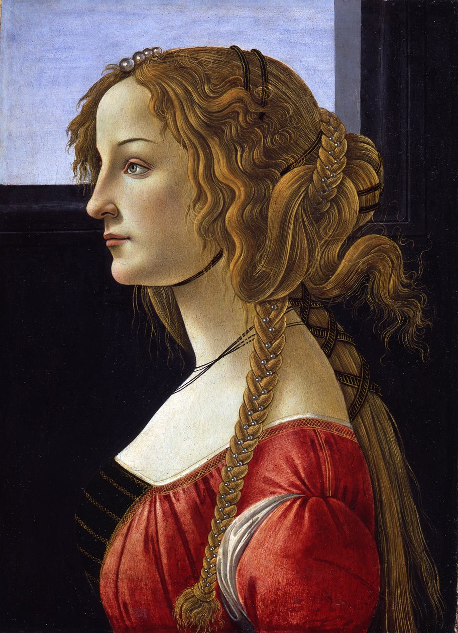 Profilporträt einer jungen Frau Simonetta Vespucci, ca. 1476 von Sandro Botticelli