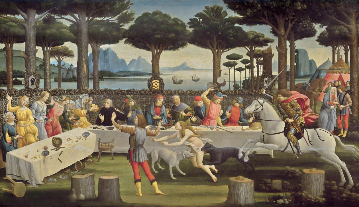 Die Geschichte von Nastagio degli Onesti, Tafel 3 von Sandro Botticelli