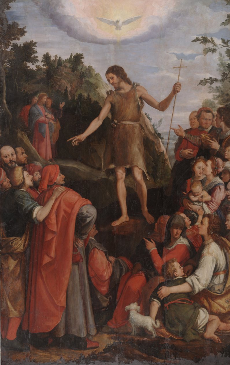 Johannes der Täufer predigt in der Wildnis von Santi di Tito