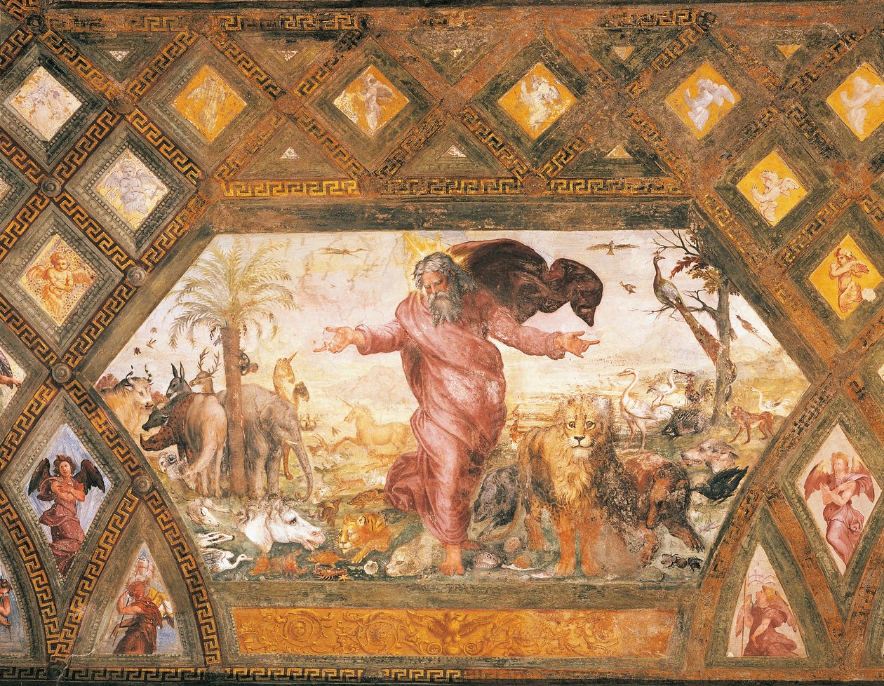 Schöpfung der Tiere von Sanzio of Urbino (workshop) Raphael