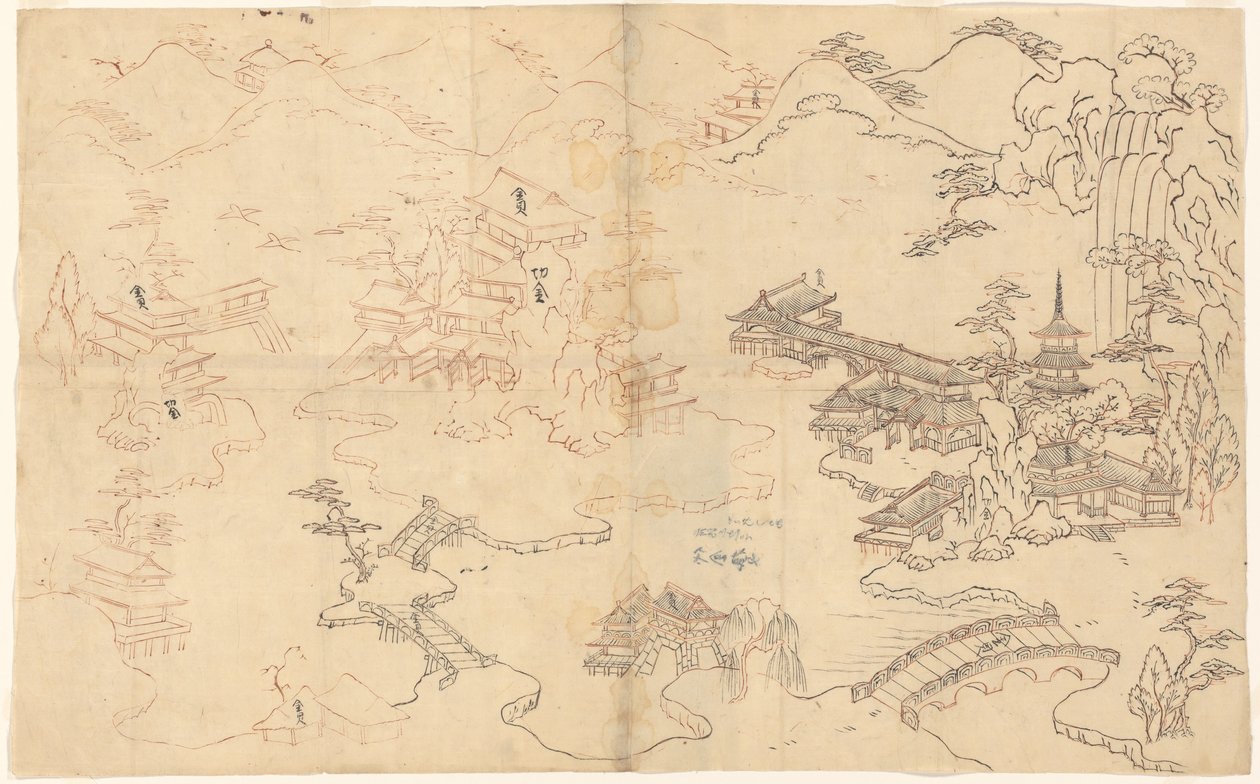 Landschaft im chinesischen Stil von Sasaya (workshop of)