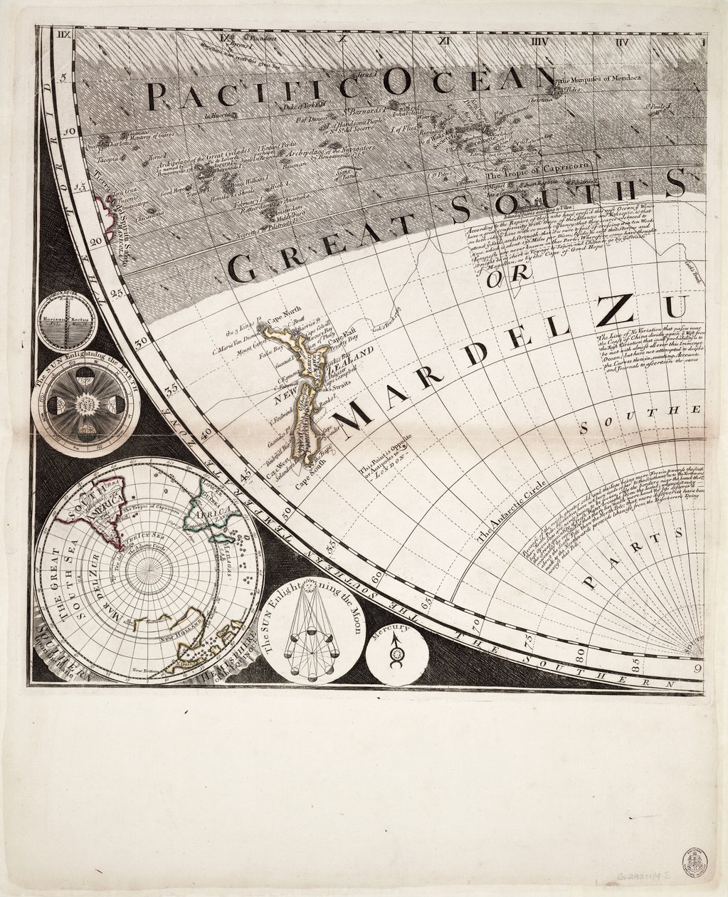 Eine neue und korrekte Weltkarte (Ausschnitt), ca. 1774 von Sayer & Bennett