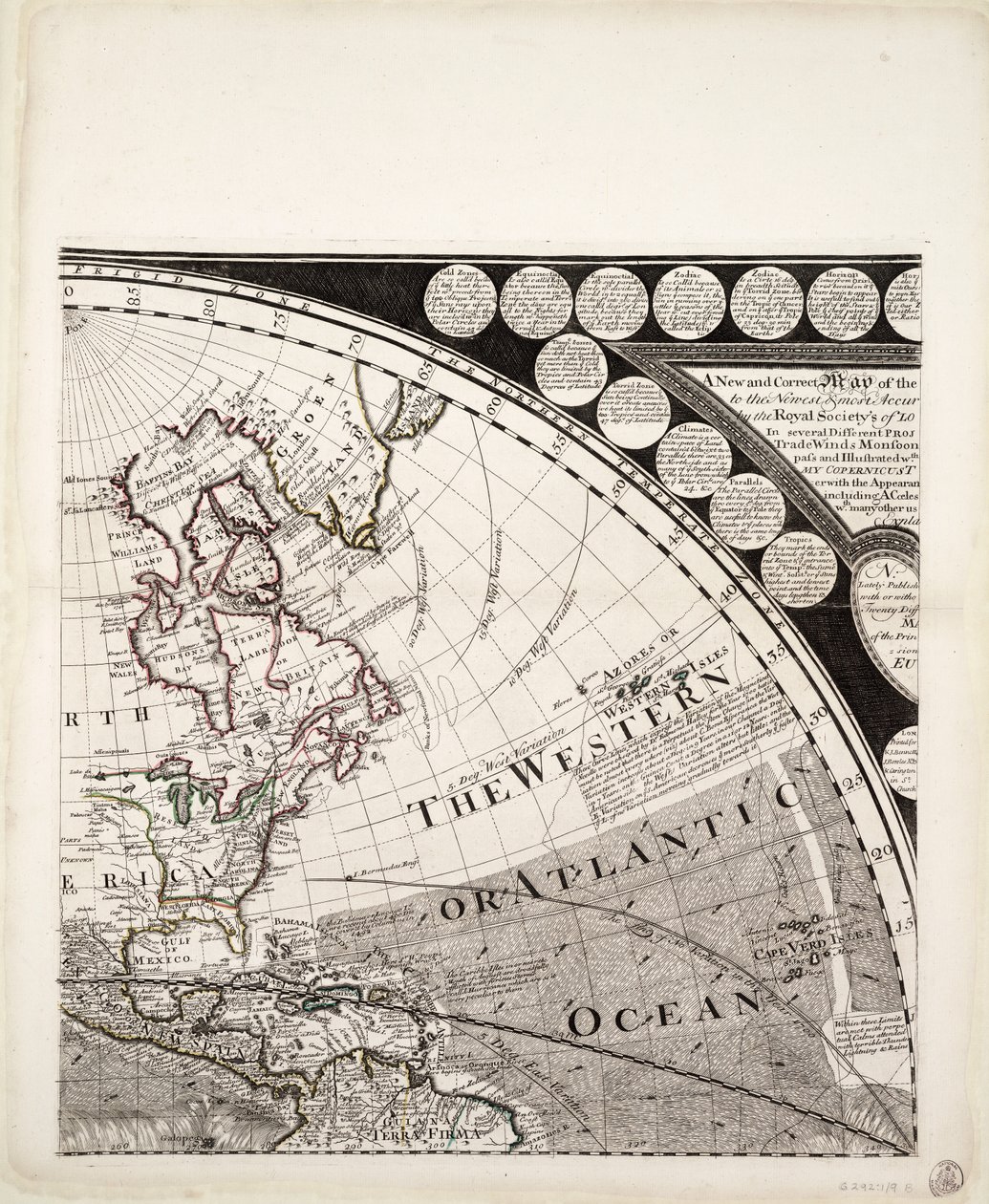 Eine neue und korrekte Weltkarte (Ausschnitt), ca. 1774 von Sayer & Bennett