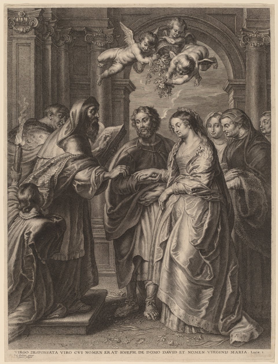 Die Heirat der Jungfrau von Schelte Adams Bolswert after Sir Peter Paul Rubens