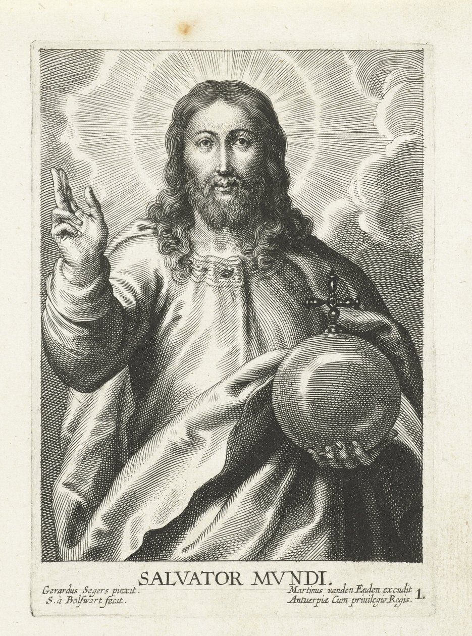 Christus als Salvator Mundi von Schelte Adamsz. Bolswert