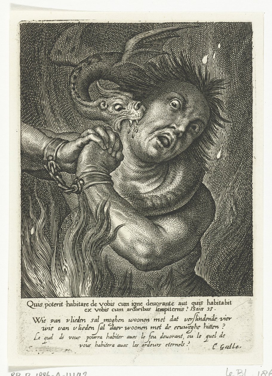 Seele in der Hölle von einem Monster gebissen von Schelte Adamsz. Bolswert