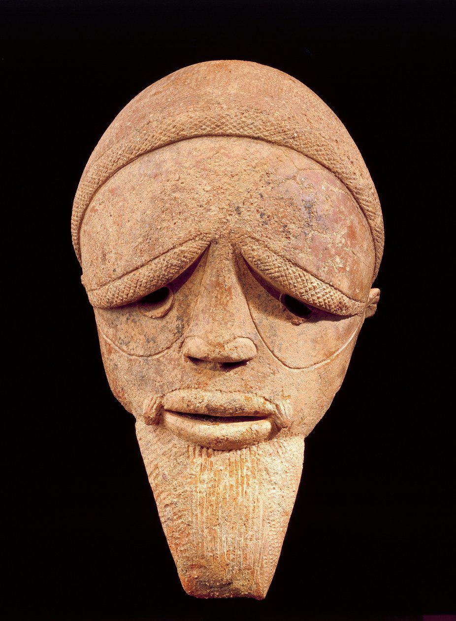 Terrakotta-Skulptur eines männlichen Kopfes, Sokoto, Nigeria, 6.-2. Jahrhundert v. Chr. von School African