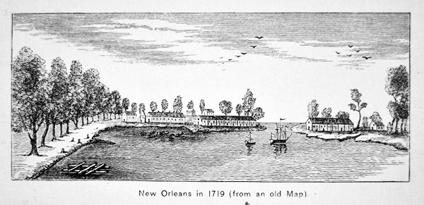 New Orleans im Jahr 1719 von School American