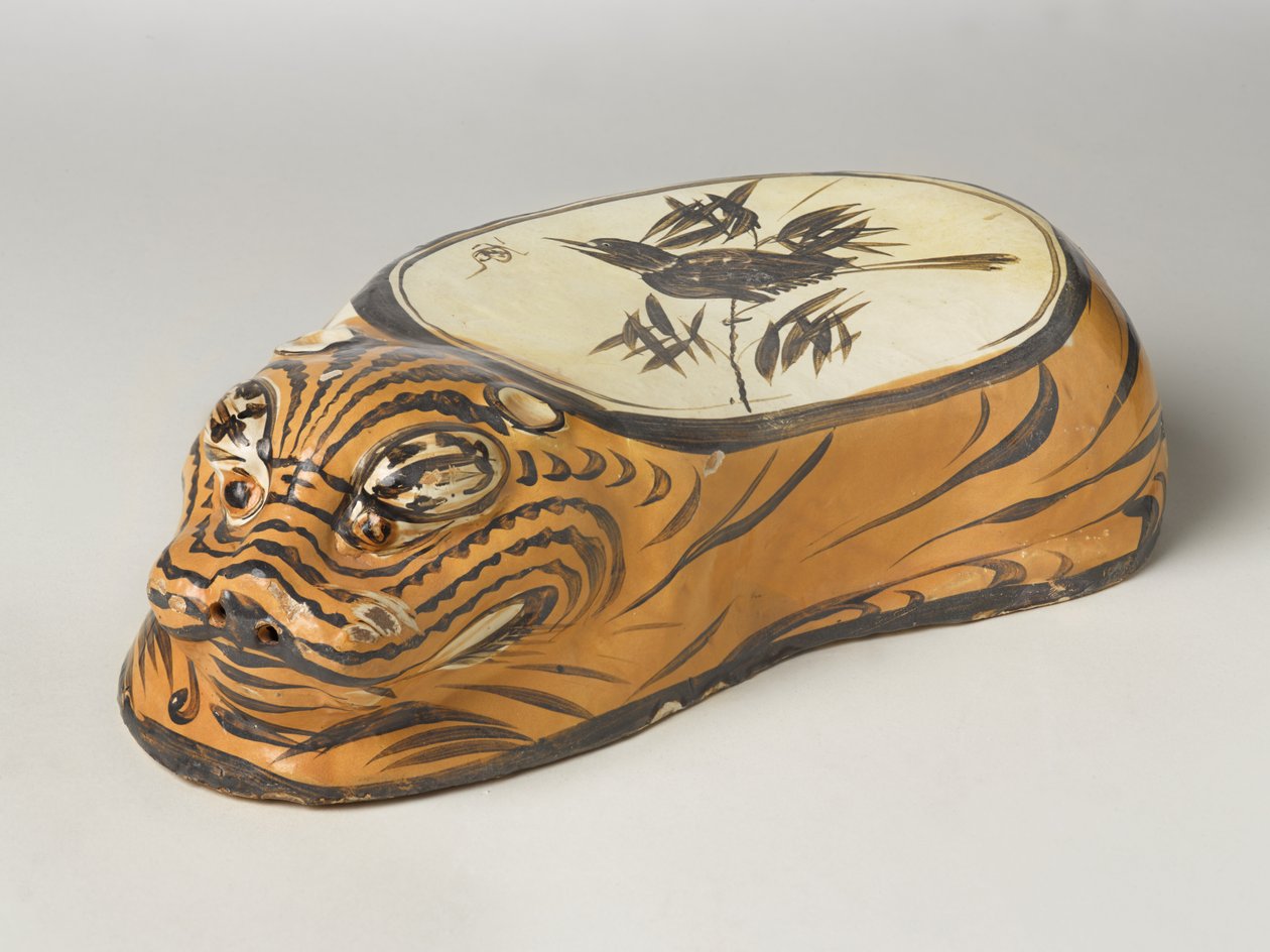 Cizhou-Keramikkissen in Form eines Tigers von School Chinese