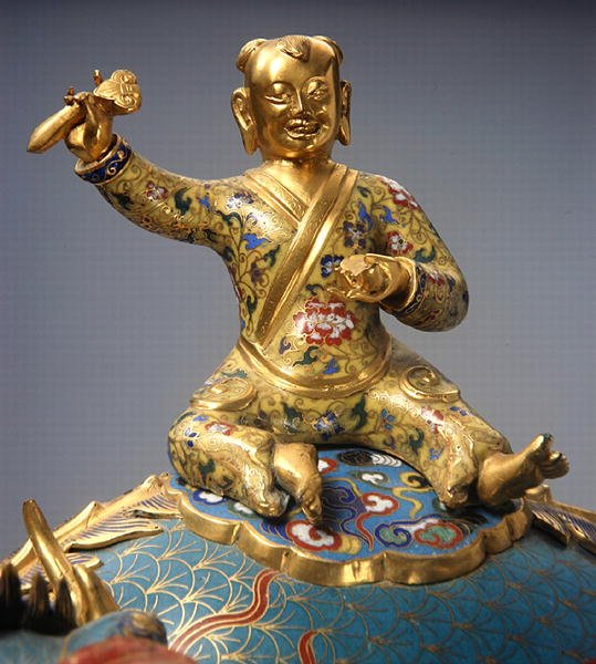 Detail eines Reiters von einem Paar Qilin, Qianlong-Periode (1736-95) (Detail) von School Chinese