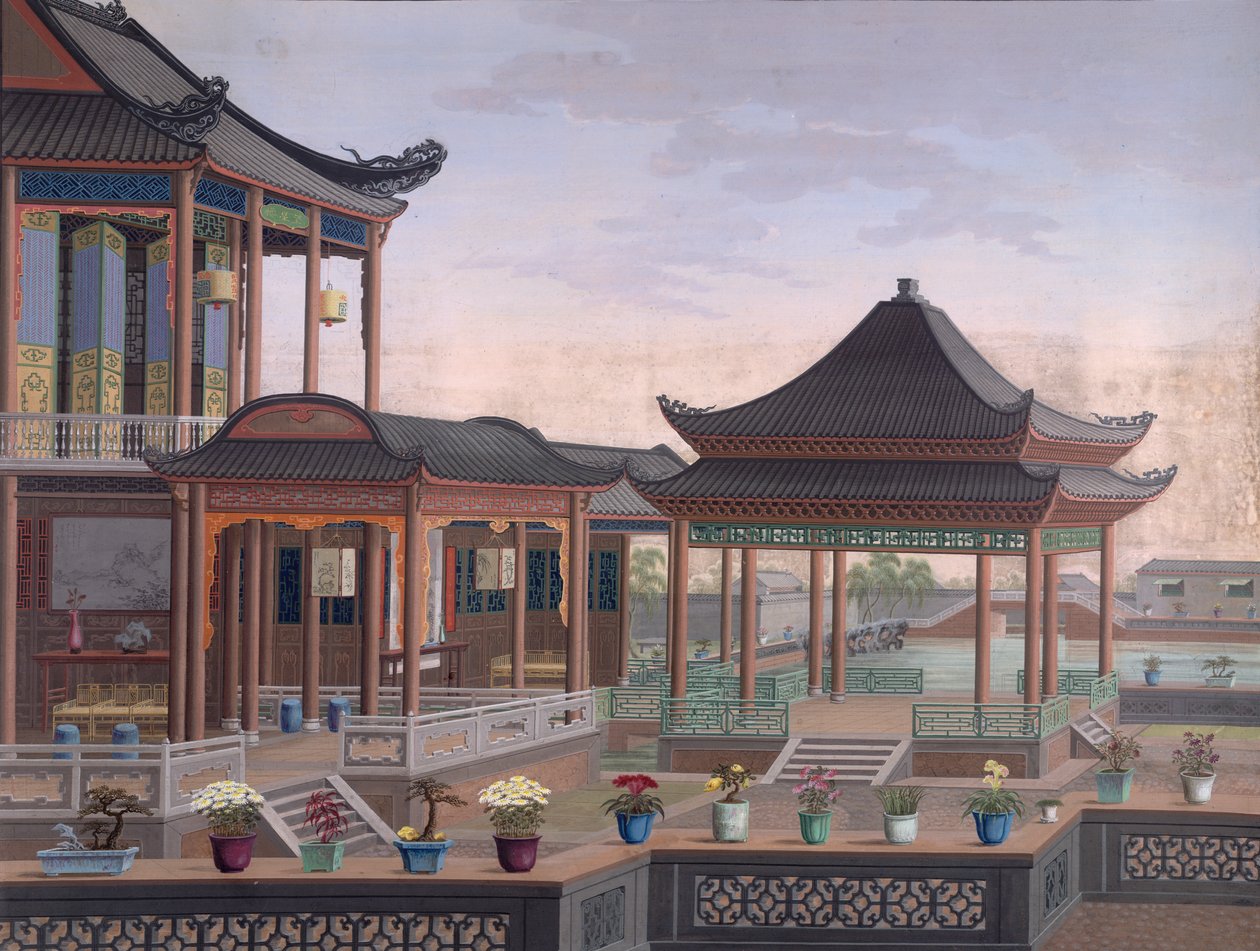 Haus eines chinesischen Beamten, ca. 1800-05 von School Chinese