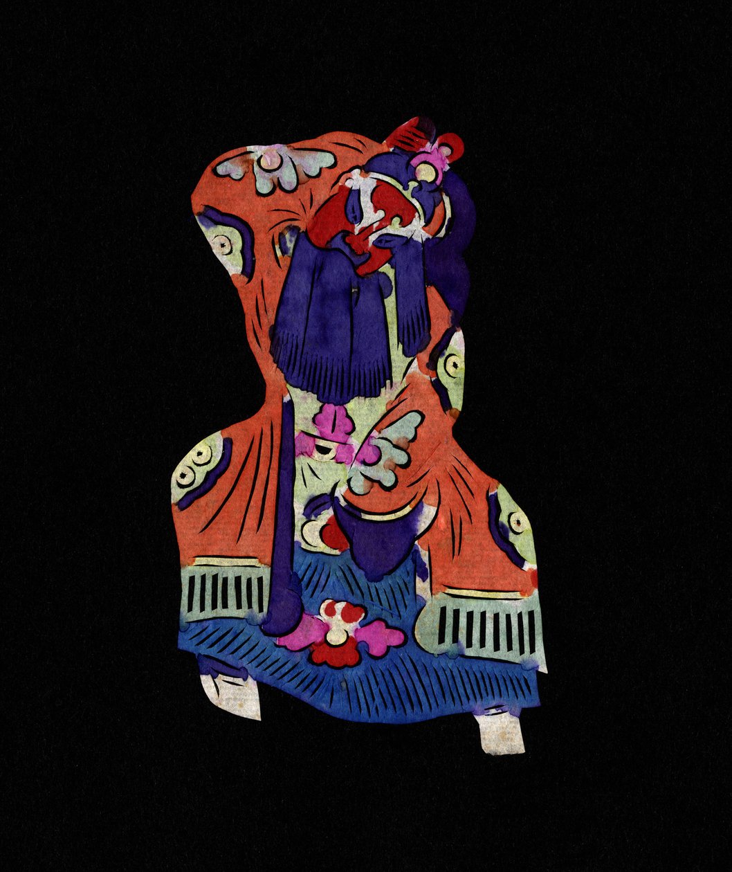 Männliche Figur der Pekinger Oper. Scherenschnitt, chinesische Volkskunst, Peking. von School Chinese