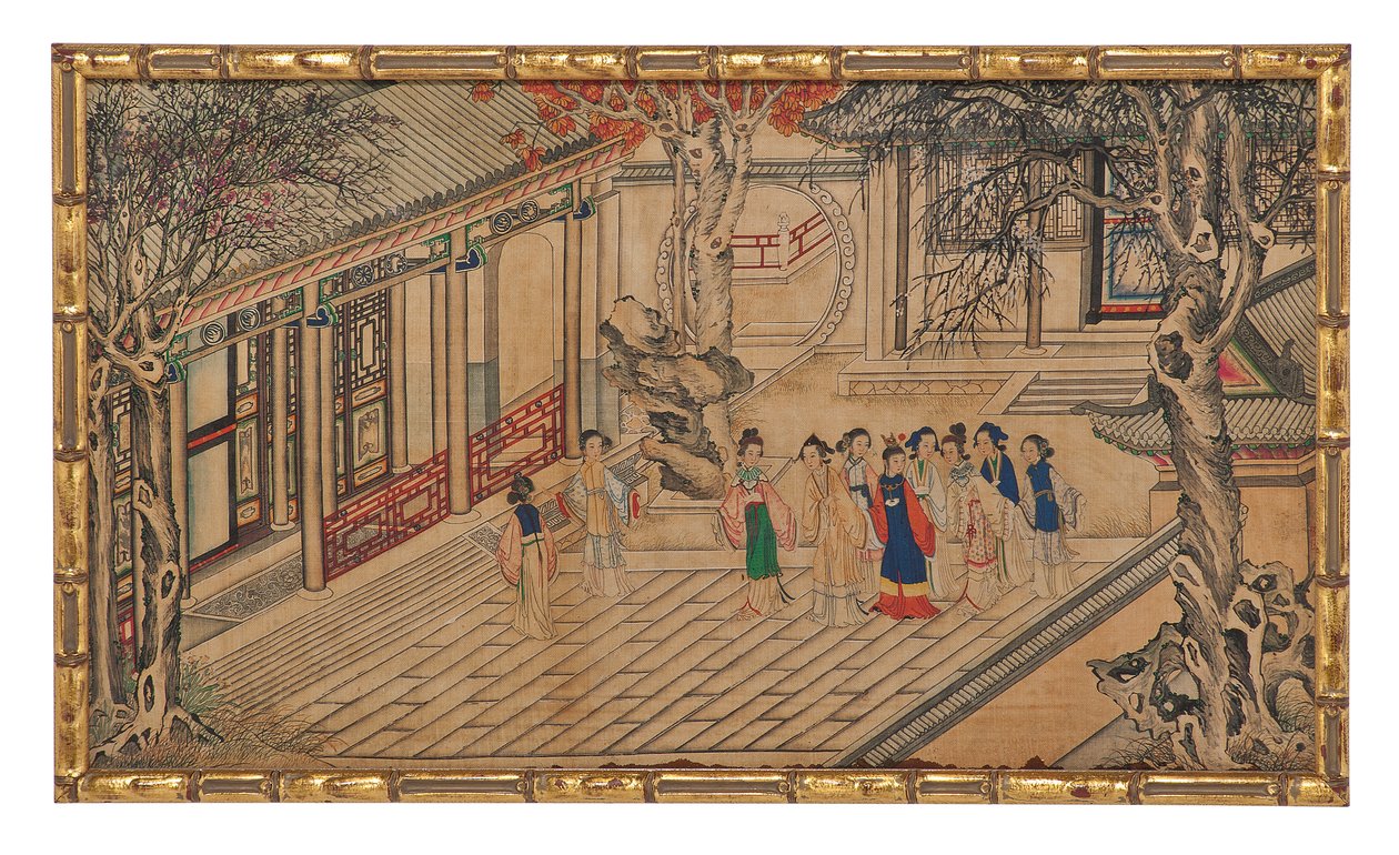 Eine von vierundzwanzig Szenen aus Traum der Roten Kammer von School Chinese
