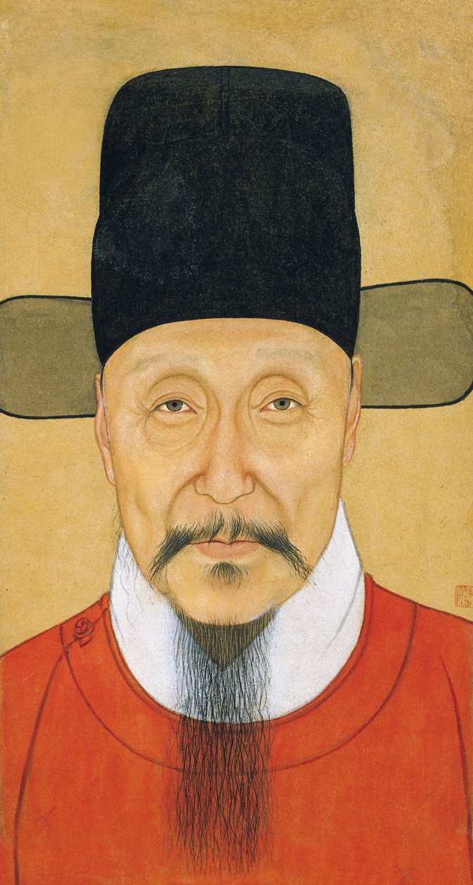 Porträt von He Bin. Gouache und Tinte, anonym, 16. Jahrhundert. Nanjing Museum von School Chinese