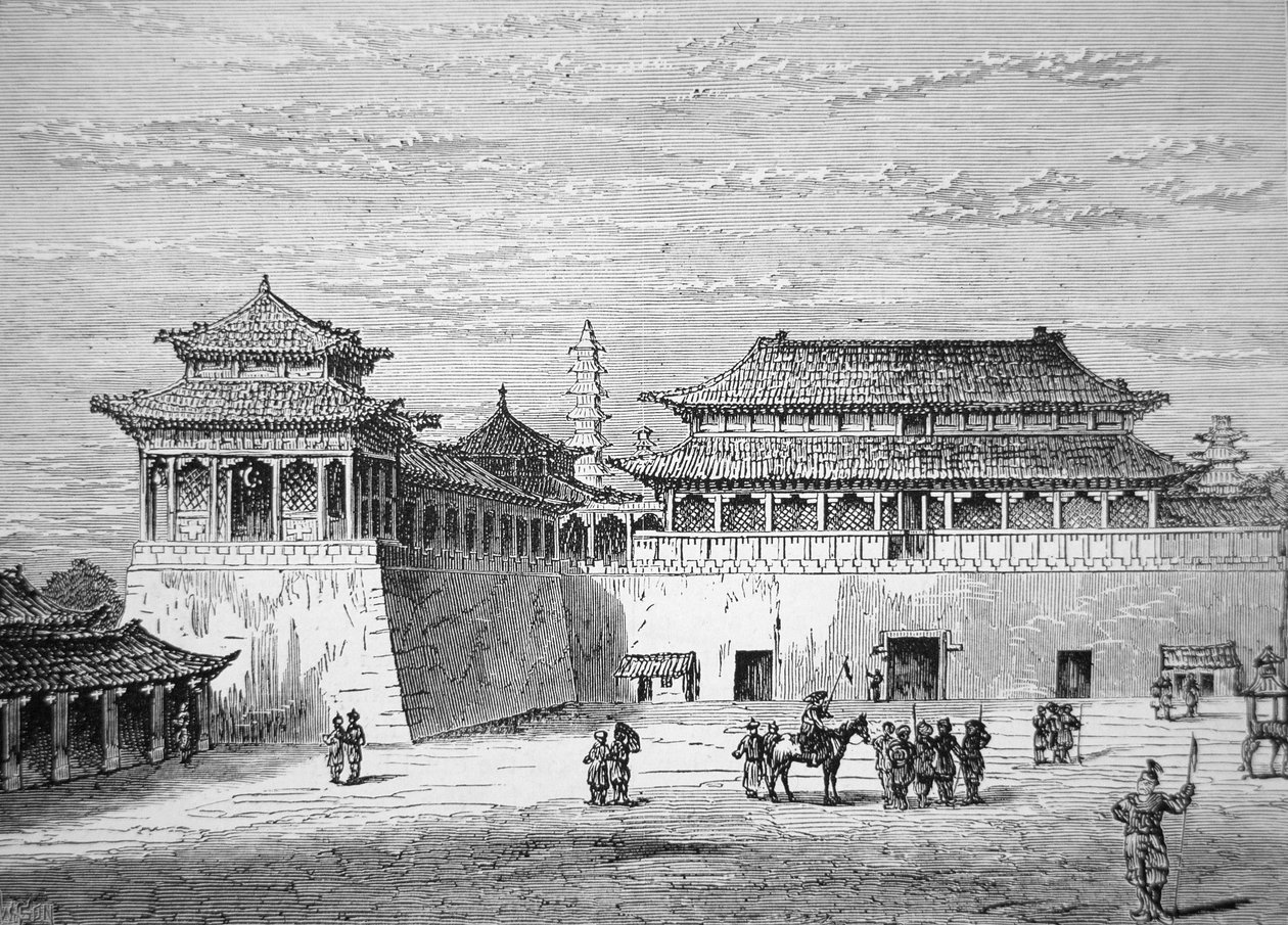Der Kaiserpalast von China, die Verbotene Stadt, Peking im 19. Jahrhundert von School Chinese