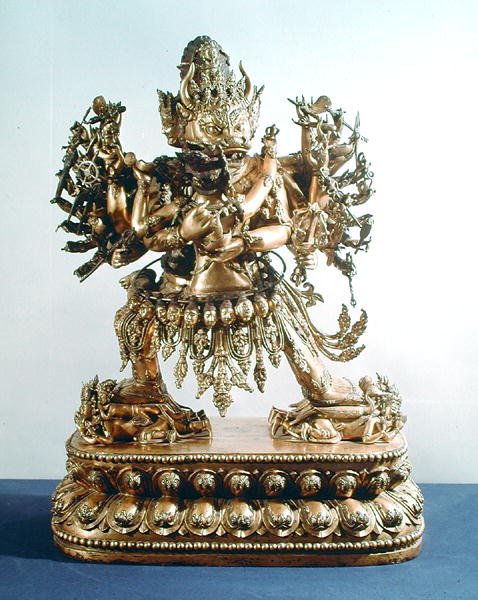 Vajrabhairava, Aspekt von Yamantaka, dem Wächter des Gesetzes, Qing-Dynastie von School Chinese