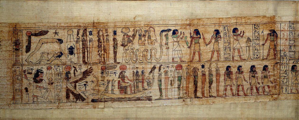 Altägyptische Kunst Mythologischer Papyrus von Serimen von School Egyptian