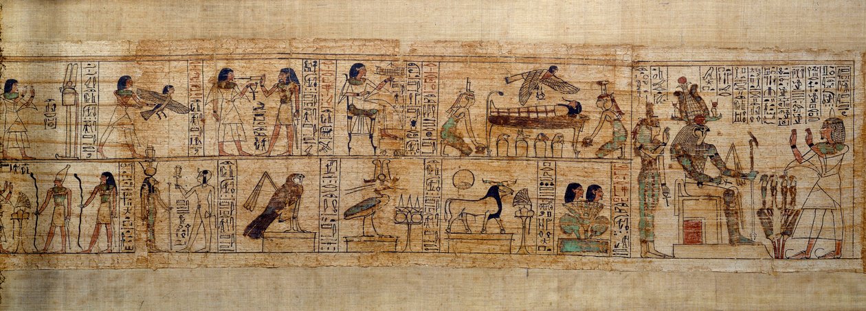 Altägyptische Kunst Mythologischer Papyrus von Serimen von School Egyptian