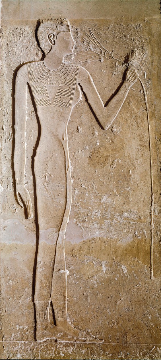 Ägyptische Antiquitäten: Junge Frau mit Lotusblume von School Egyptian