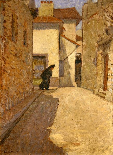 Figur in einer Straße in Dieppe von School English
