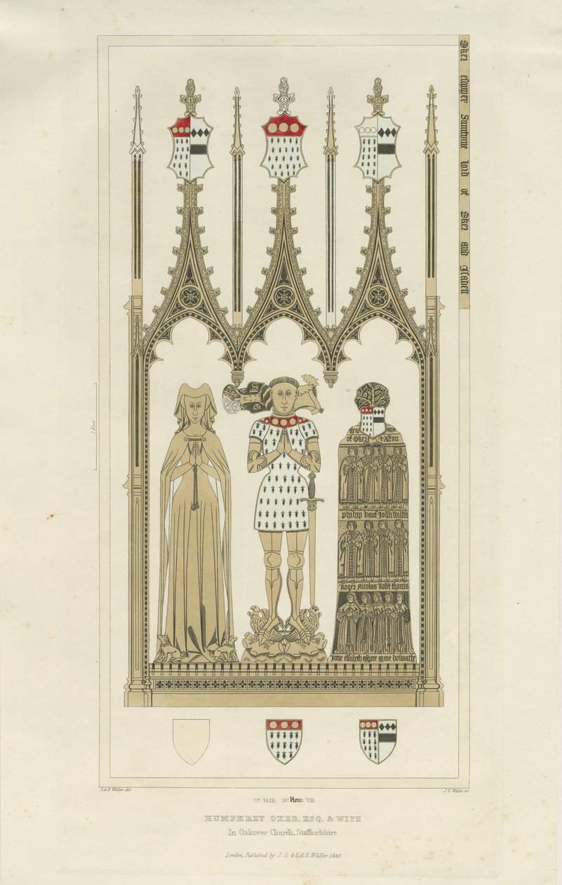 Innenraum der Okeover Kirche - Denkmal für Humphrey Oker von School English