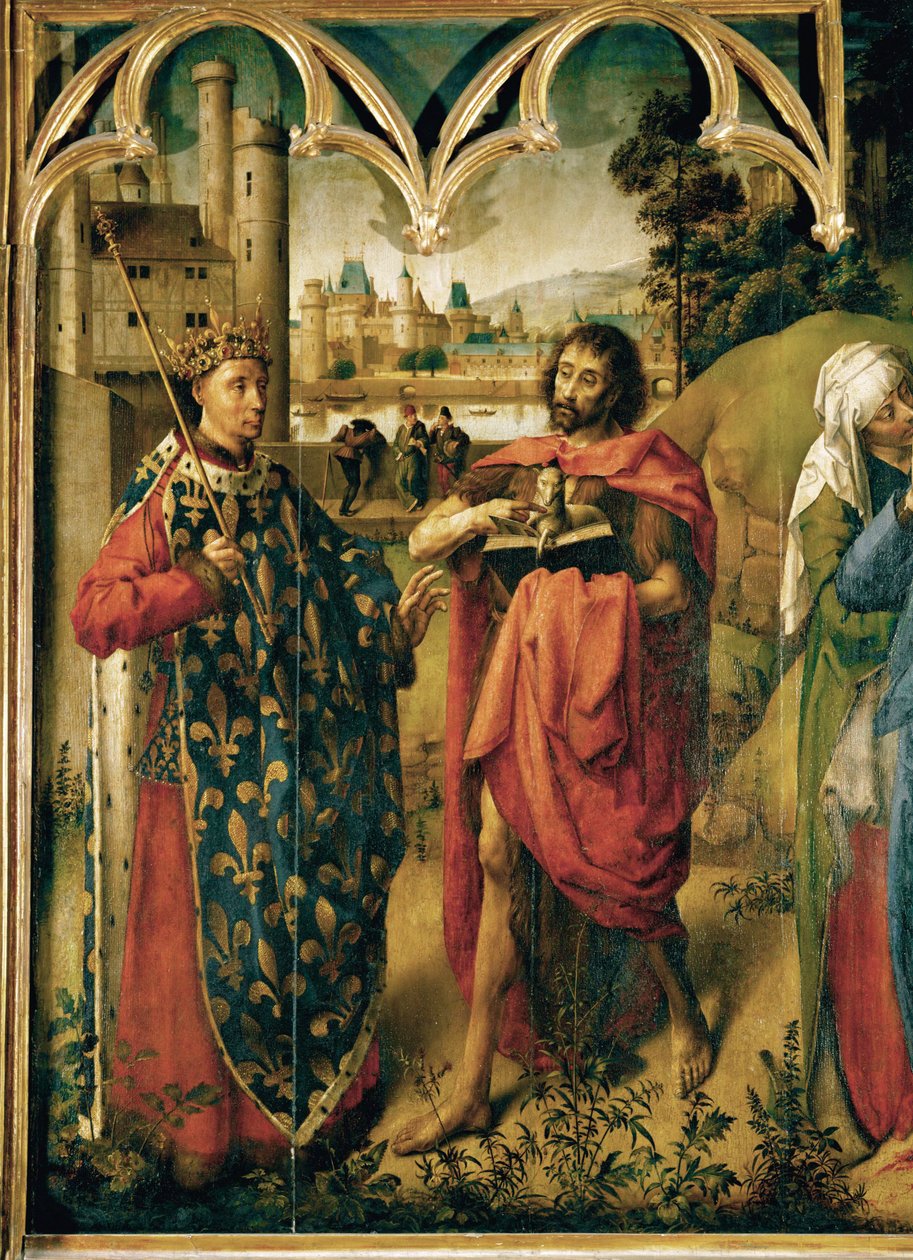 Ludwig IX., Der Heilige mit Johannes dem Täufer von School Flemish