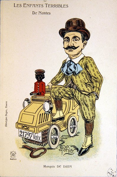 Karikatur des Marquis de Dion, ca. 1900 von School French